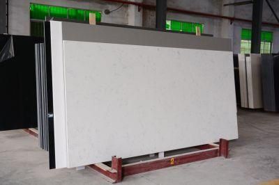 White Marble Look Engineered Artificial Kitchen Countertops Man Made Quartz Stone