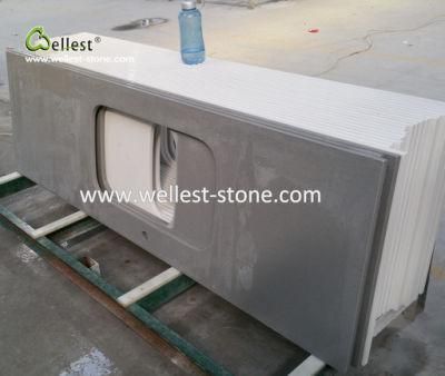 Natural Stone Pure White Quartzite Kitchen Countertop /Work Top/ Vanity Top Flamed Finish