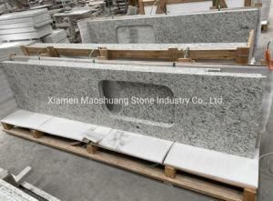 High Quality White Rose Granite Stone Kitchen Countertop with Sink Cutout and Holes