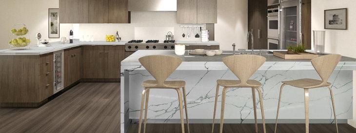 Polishing New Design Calacatta Raw Quartz Stone Slab