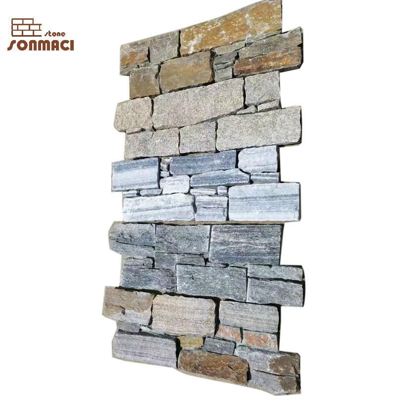 Natural Exterior Cement Cultured Stone Slate Wall Cladding Panel for Retail