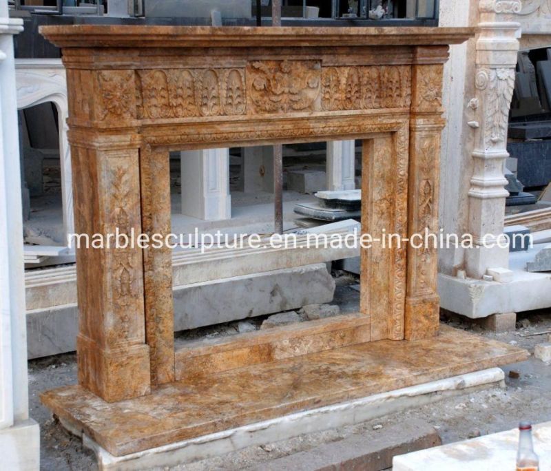 Classic Simple Style Indoor Decoration Sculpture Marble Fireplace (SYMF-034)