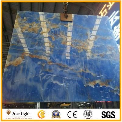 High Grade Natural Stone Blue Sky Onyx for Wall Tiles, TV Background Corridor Decoration