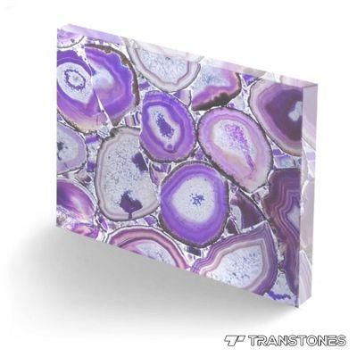 Translucent Rosa Color Natural Agate Stone for Interior Decors