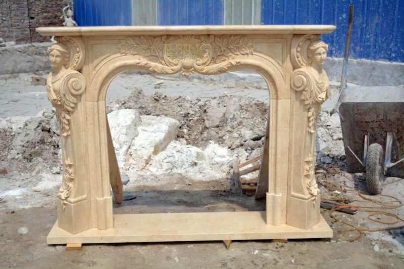Factory Price Decorative Modern Indoor White Marble Victorian Fireplace