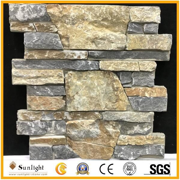 Wholesale Natural Stone Black/Yellow Culture Stone for Wall Clading