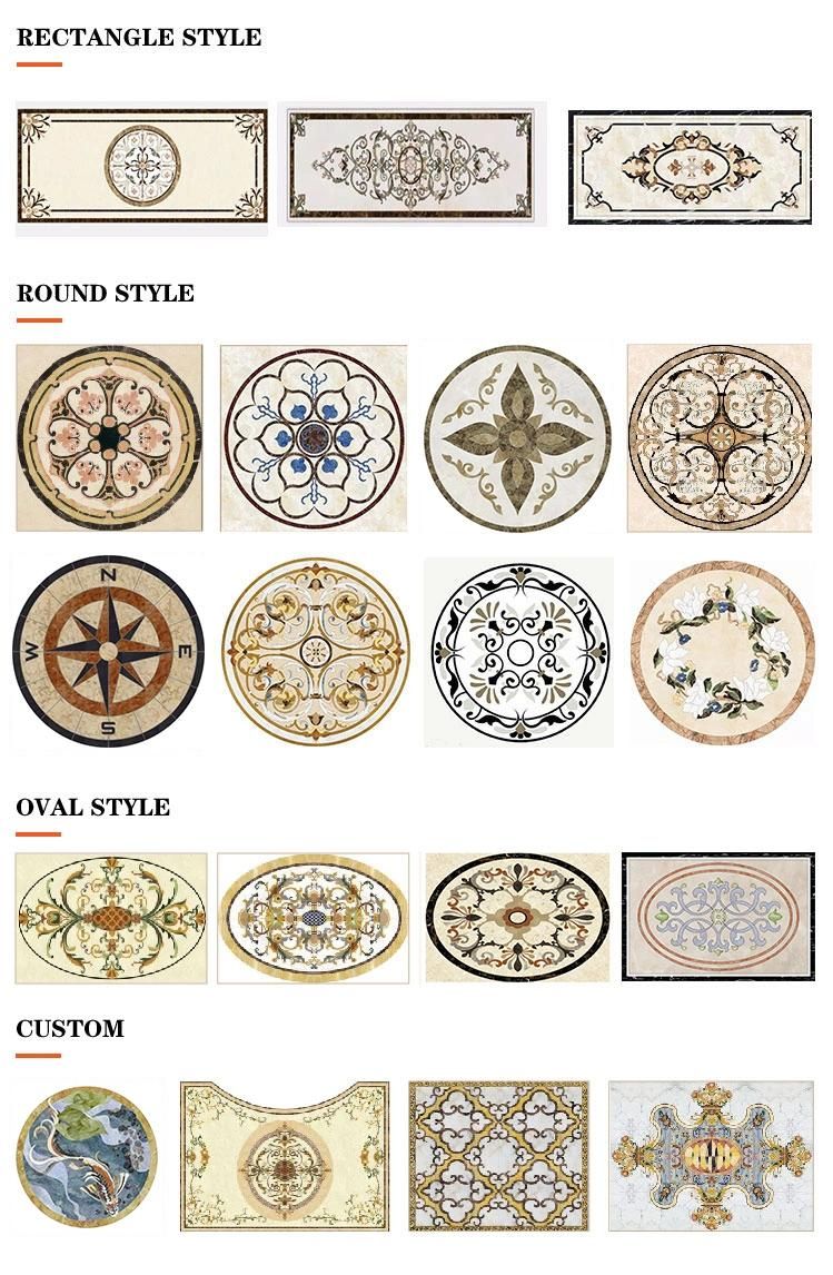 Home Floor Water Jet Marble Medallion for Hall or Lobby