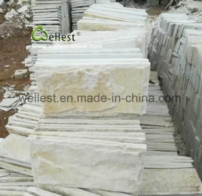 Beautiful Beige White Quartzite Mushroom Tile for Villa Garden Castle Wall Covering