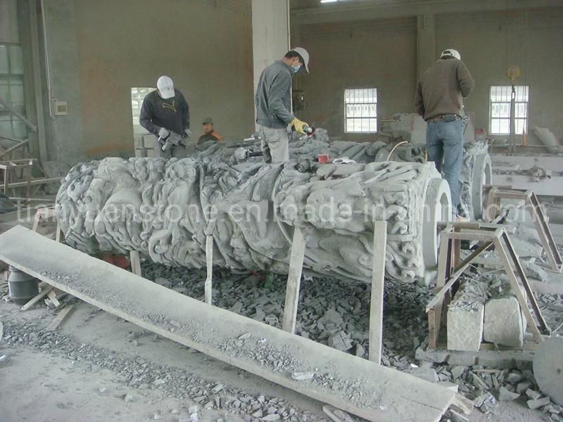 China Building Design Outdoor Dragon Stone Pillars