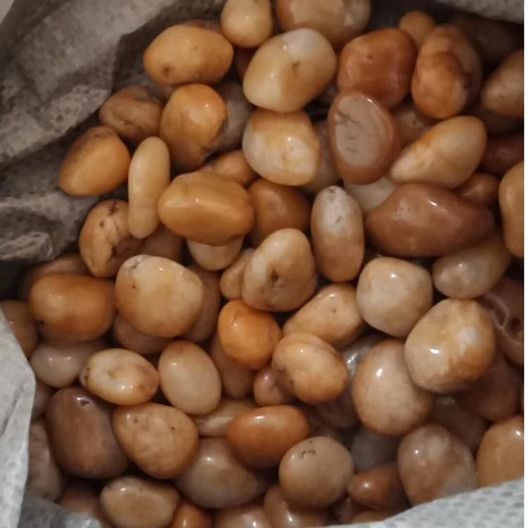 Garden Decoration High Polished Round Yellow River Pebble Stones