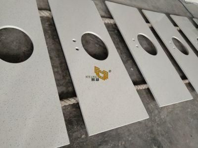 White Quartz Countertop with Different Sizes Indoor Kitchen Tops