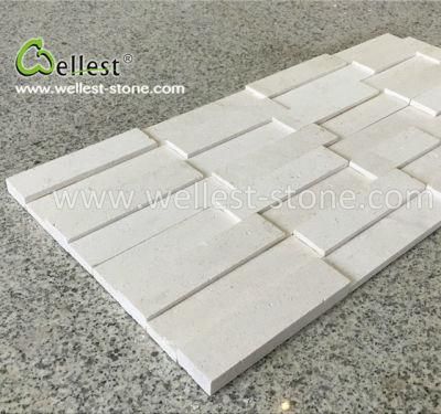 3D White/Beige Limestone Ledge Stone for Feature Wall Decoration