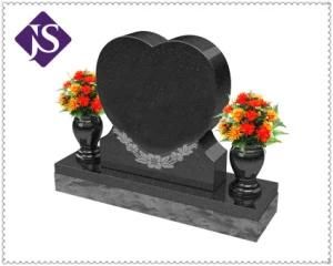 Absolute Black Granite Tombstone/Monument/Headstone/Graving Stone with Vase and Statue