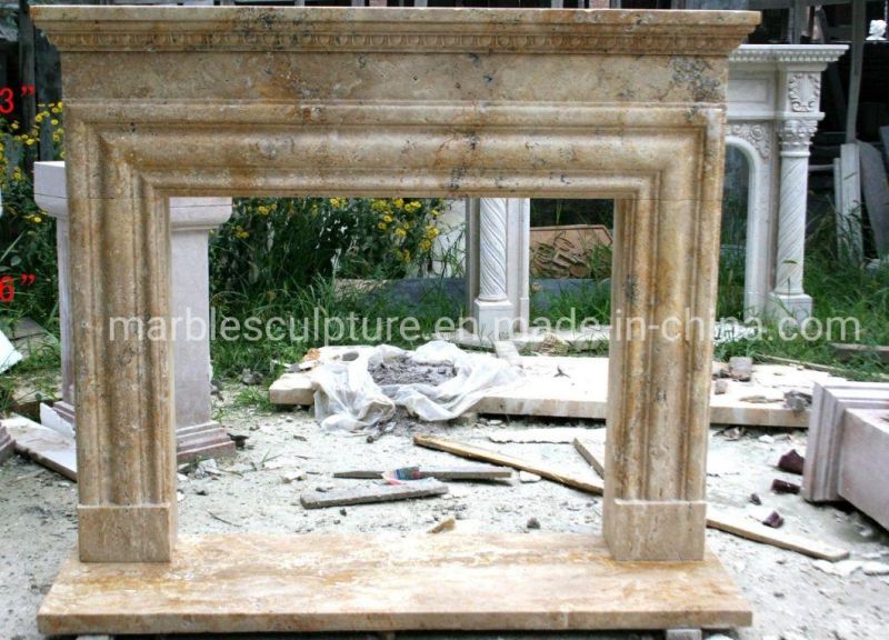 Antique Travertine Stone Carving Marble Fireplace for House Decoration (SY-MF321)