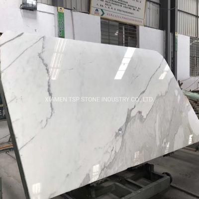 Italian White Marble Slab for Dining Table Top Flooring Tile