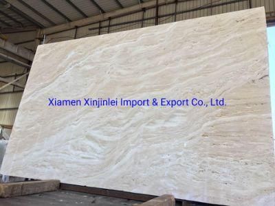 Roman Travertine Cream/Beige/ Silver Grey/White Travertine with Straight Veins/Cross Cut for Slab/Floor Tile/Wall Cladding