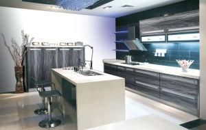 American Style Kitchen Cabinets (high glossy UV board for kitchen door) (ZH-3945)
