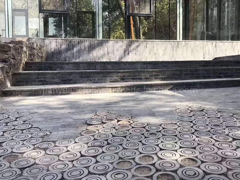 Dark Grey Limestone Paver, Tumbled Blue Stone Cobblestone