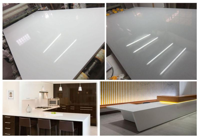 Heat Resistant Artificial White Engineering Stone Slab Quartz