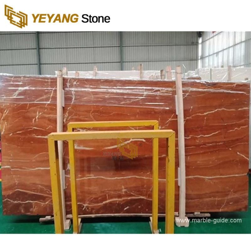 Rojo Coral Red Marble Slabs for Bathroom/Kitchen/Vanity/Countertop/Hotel