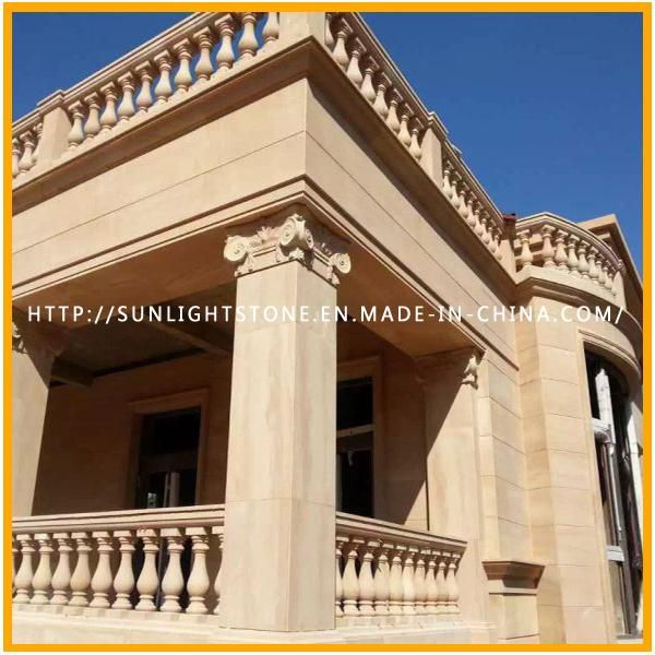 High-Quality Yellow Wooden Vien Sandstone Wall Tile