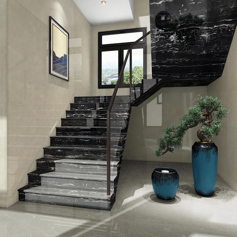 Factory Black Marble Stone Stairs and Ladder Customizable Natural Marble Stairs Marble Staircase