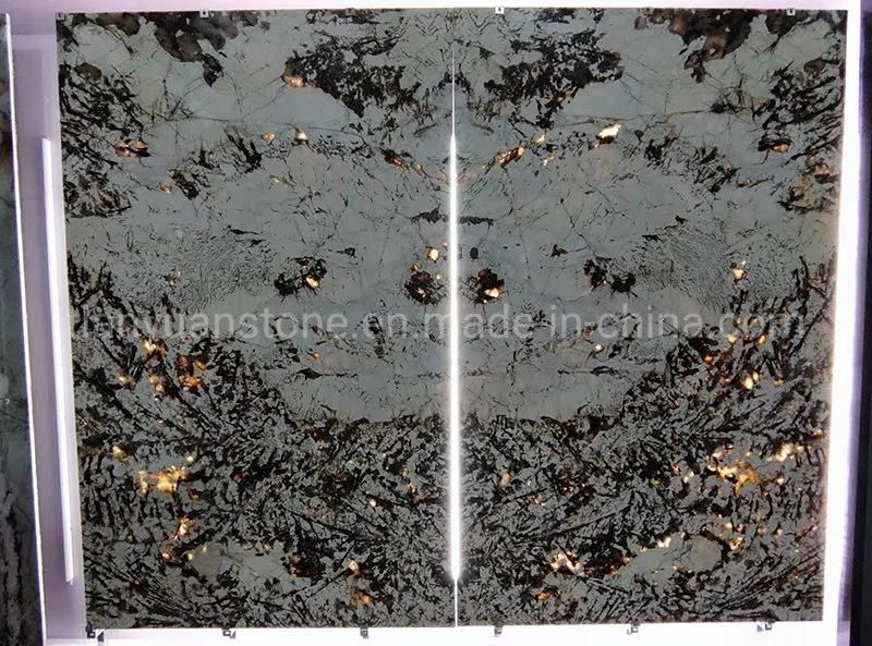 Luxury Natural Rare Green Marble Stone Slab for TV Background