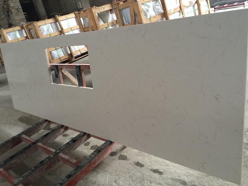 Quartz Factory Price Pure White Quartz Stone Vanity Top for Bathroom/Hotel/Commerical/Kitchen