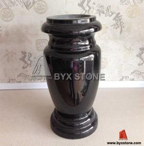 Black Granite Cemetery Stone Flower Vase