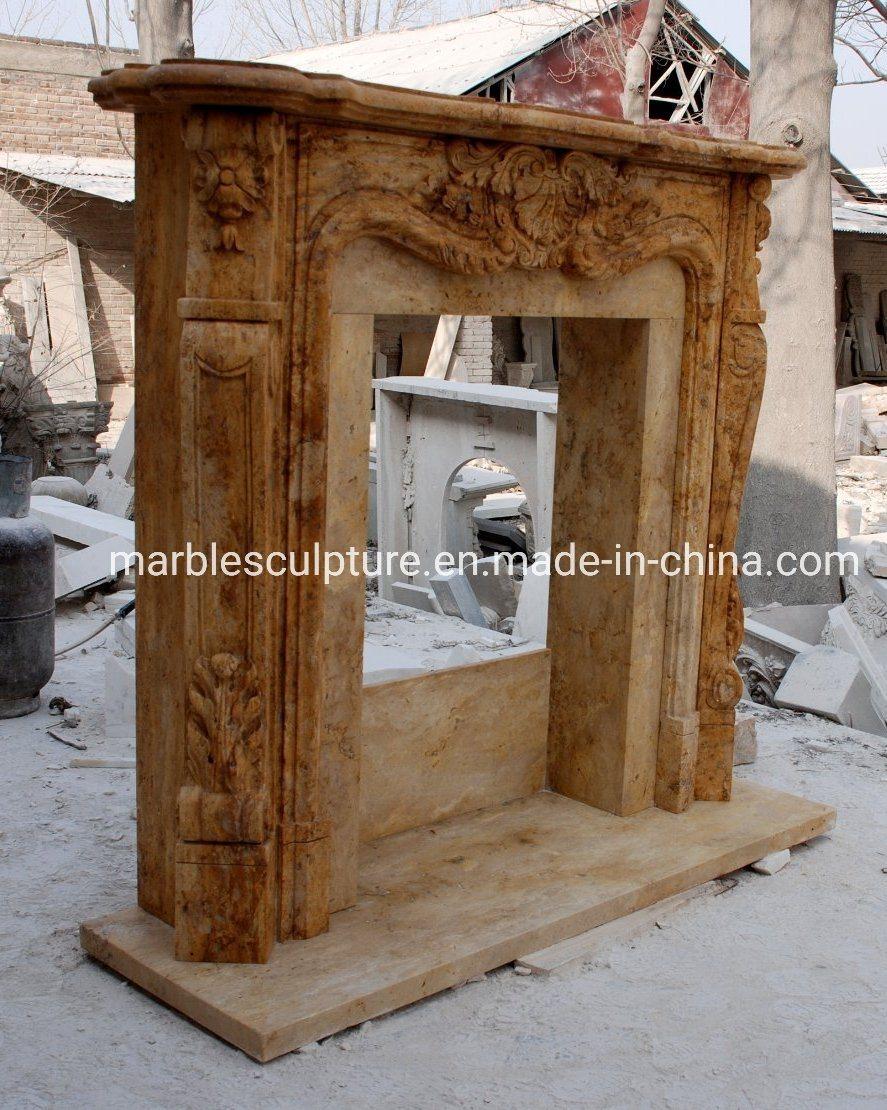 Marble Stone Sculpture Simple Style Antique Marble Fireplace (SYMF-031)