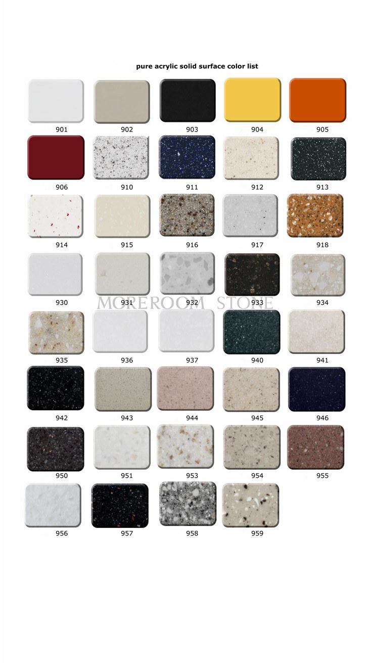 India Market Pure White Artificial Stone Modified Acrylic Slab for Kitchen Countertops