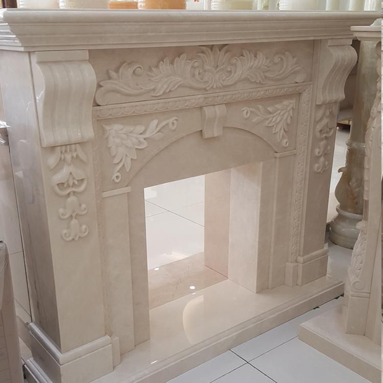 Stone Carving Home Decoration White Marble Fireplace Surround