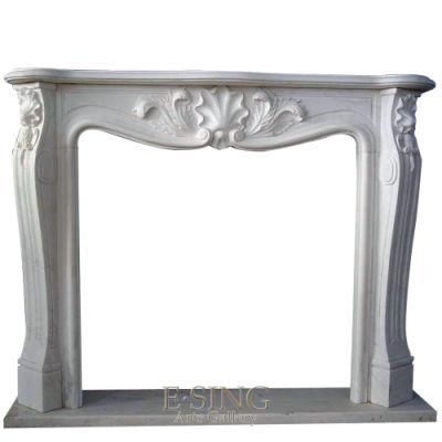 Hand Carved Indoor Usage Natural Marble Stone Fireplace