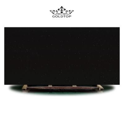 Sparkle Black Polished Bathroom Vanity Wall Panels Kitchen Cabinet Countertops Island Worktop Table Tops Artificial Stone Slab Quartz Tiles