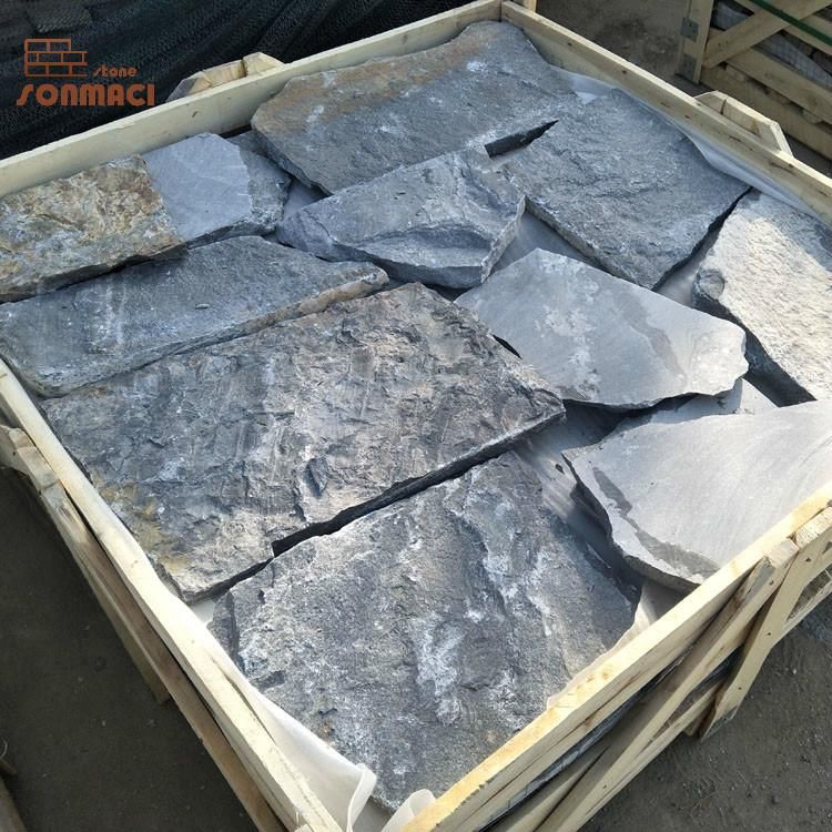 Natural Black Slate Free Form Stone Brick