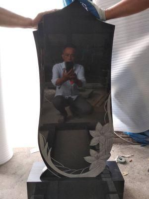 Stone Slab Headstones China Black Tombstone Funeral Granite Monument