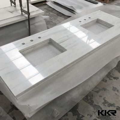 Custom Commercial Marble Artificial Stone Acrylic Resin Vanity Tops