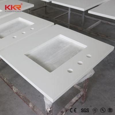 Custom Size White Artificial Stone Quartz Bathroom Vanity Tops