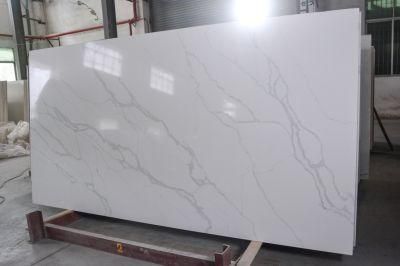 Calacatta Polished Surfaces Engineered Quartz Stone Slab with NSF SGS Certification for Counter-Top/Island