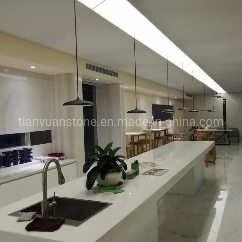 Artificial Marble Pure White Nano Glass 12mm Thickness Stairs