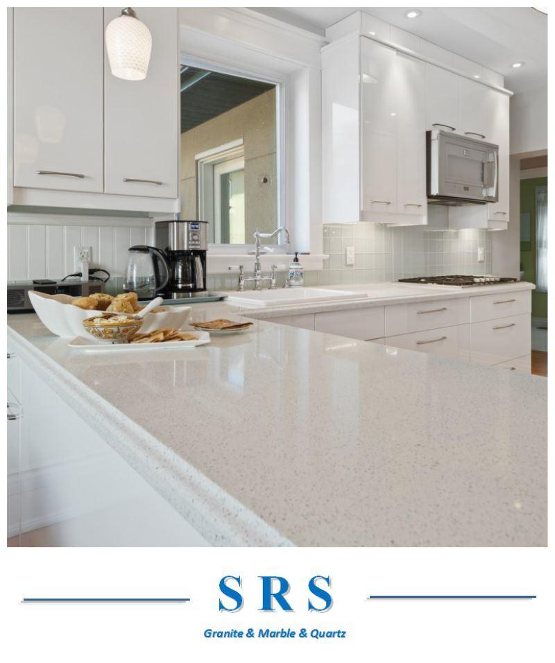 Crystal White Quartz Countertop for Kitchen/Bathroom/Living Room