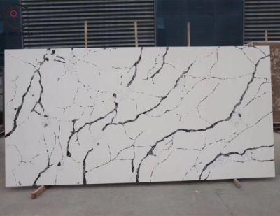 Artificial Calacatta Quartz Stone Slab with Beautiful Veins
