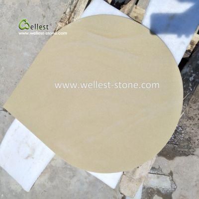 Beige Sandstone with Water Drop Design for Landscape, Sandstone Tile Paving Stone