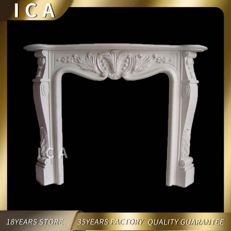Indoor Natural Marble Fireplace and Stone Fireplaces