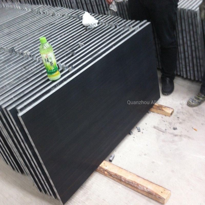 Ntaural Black Wooden Wall Floor Tiles and Marbles Stone