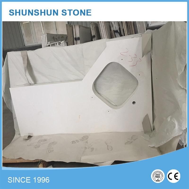 Customized High Quality White Quartz Vanity Tops for Bathroom