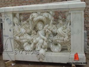 Natural Stone White Marble Outdoor Sculpture Railing/Baluster