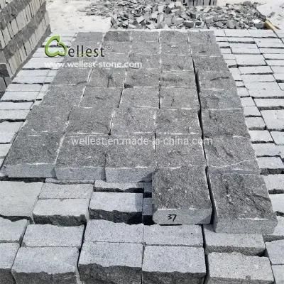 China Rough Black Granite Blocks for Outdoor Pavement