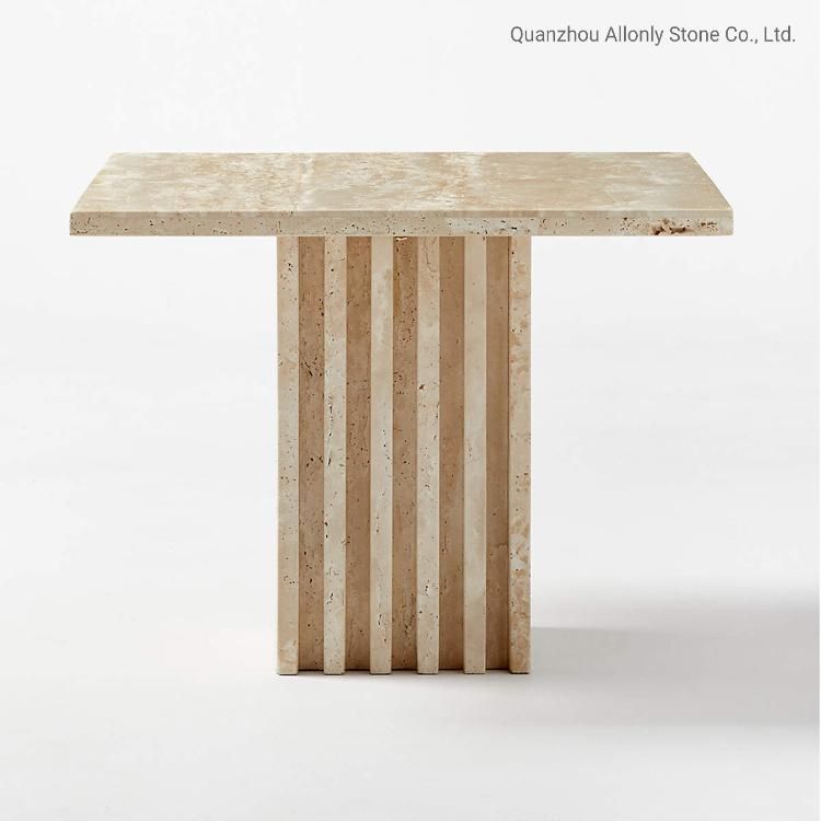 Hotel Furniture Living Room Lounge Decoration Travertine Coffee Table Design