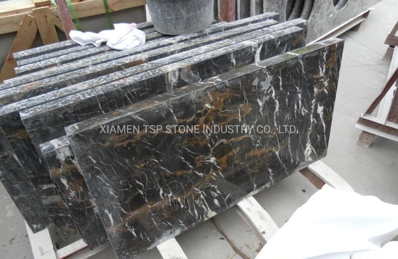Black & Gold Marble From Afghan (Black Portoro)